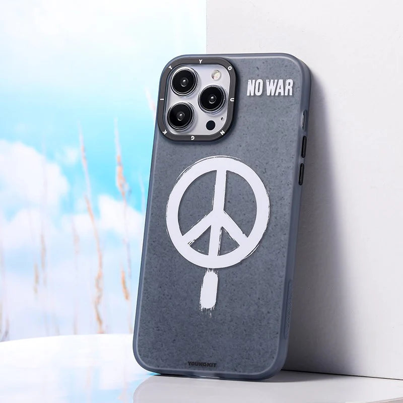iPhone 13 Pro Hülle YOUNGKIT Make Peace Not War Magsafe / Gray