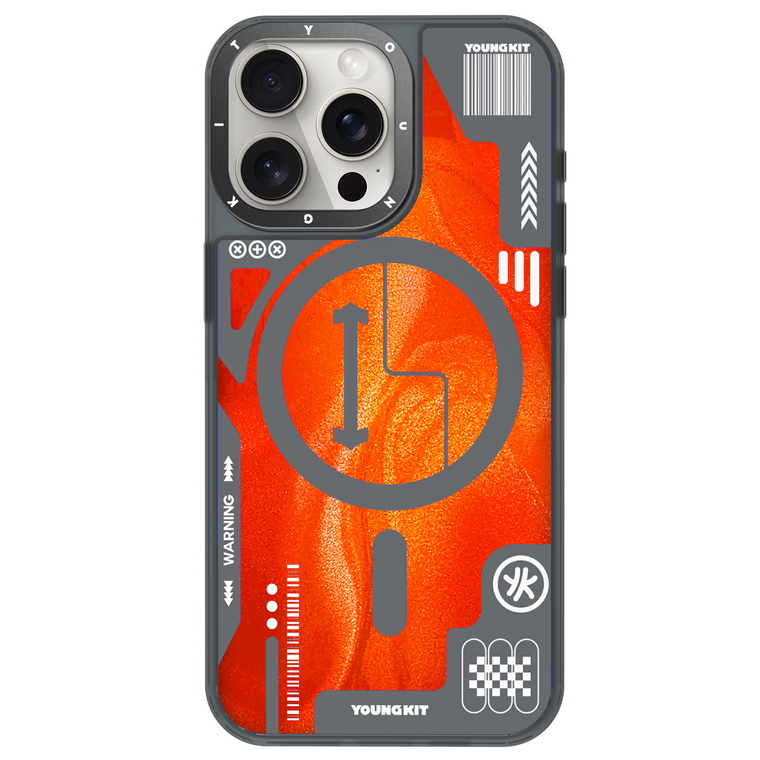 iPhone 15 Pro Max Hülle YOUNGKIT Cyberpunk Fluorescence Luminous Quicksand / Red