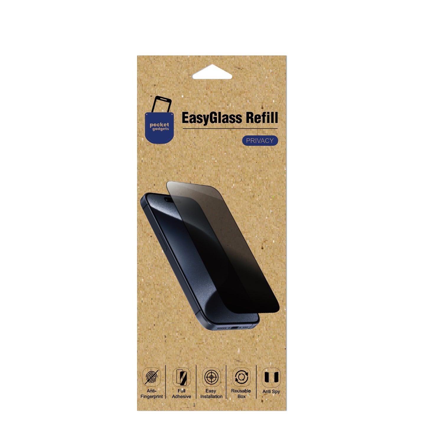 iPhone 14 Pro Panzerglas - Privacy / EasyGlass Refill