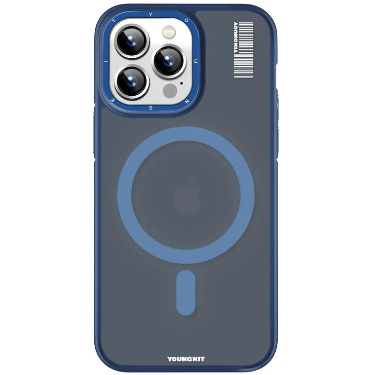 iPhone 13 Pro Max Hülle YOUNGKIT Rock Sand Classy MagSafe Style / Blue