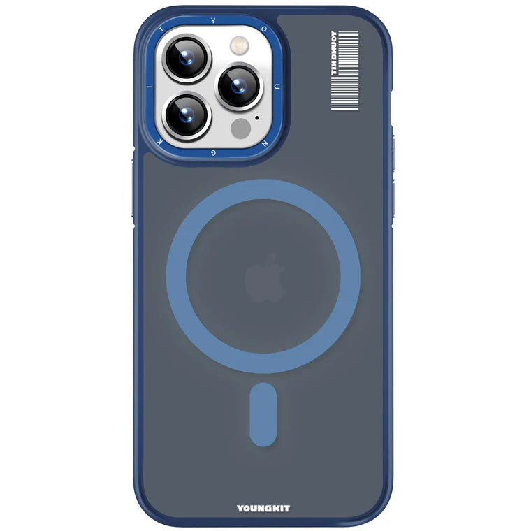 iPhone 15 Pro Max Hülle YOUNGKIT Rock Sand Classy MagSafe Style / Blue