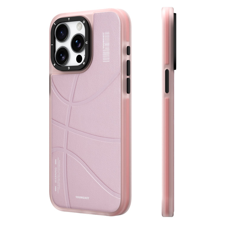 iPhone 15 Pro Max Hülle YOUNGKIT Basketball Case Backboard Leather MagSafe / Pink