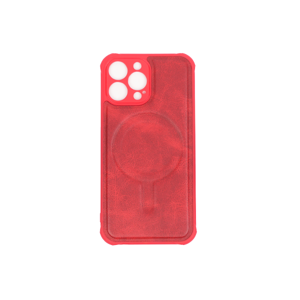 iPhone 13 Hülle PU Leather Shockproof MagSafe Hybrid Case / Bucharest – Red