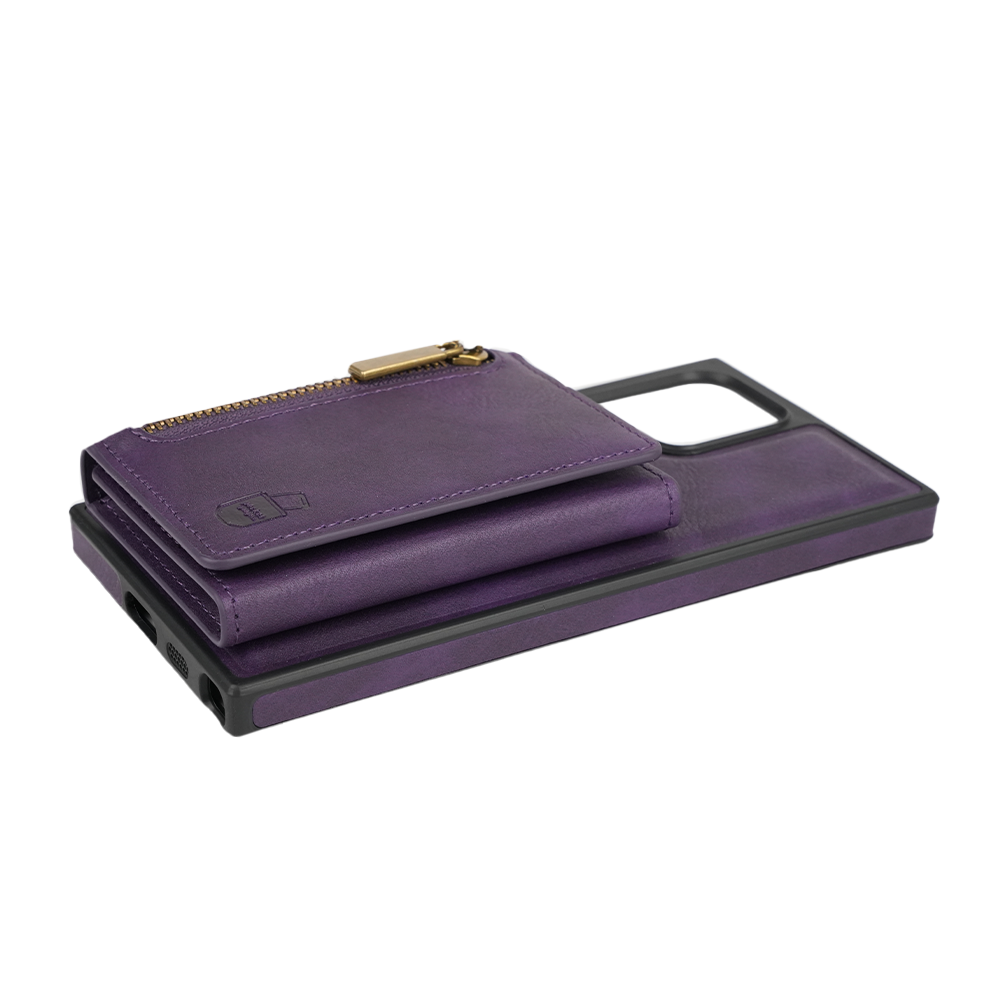 Samsung Galaxy S23 + Hülle und Portemonnaie Set Premium Kunstleder MagSafe / Napoli – Purple