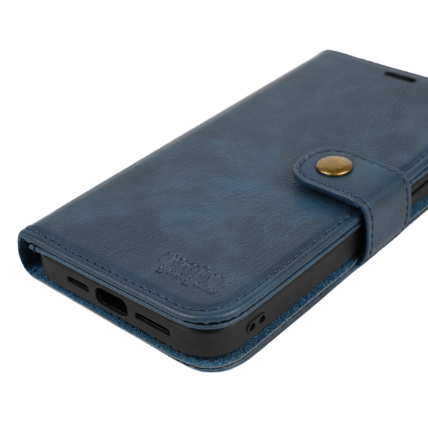 iPhone 14 Plus Etui Hülle Flip Cover Premium Kunstleder Magnetisch Kartenhalter / Milano – Blue iPhone