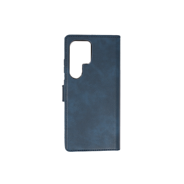 Samsung Galaxy S23 Ultra Flip Cover Case Etui Hülle Premium Kunstleder Magnetisch Kartenhalter / Milano – Blue Samsung