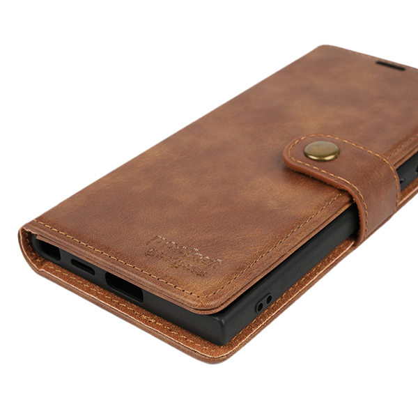 Samsung Galaxy S23 + Flip Cover Case Etui Hülle Premium Kunstleder Magnetisch Kartenhalter / Milano – Brown Samsung