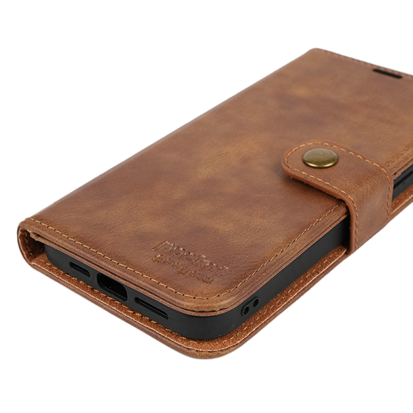 iPhone 14 Etui Hülle Flip Cover Premium Kunstleder Magnetisch Kartenhalter / Milano – Brown iPhone