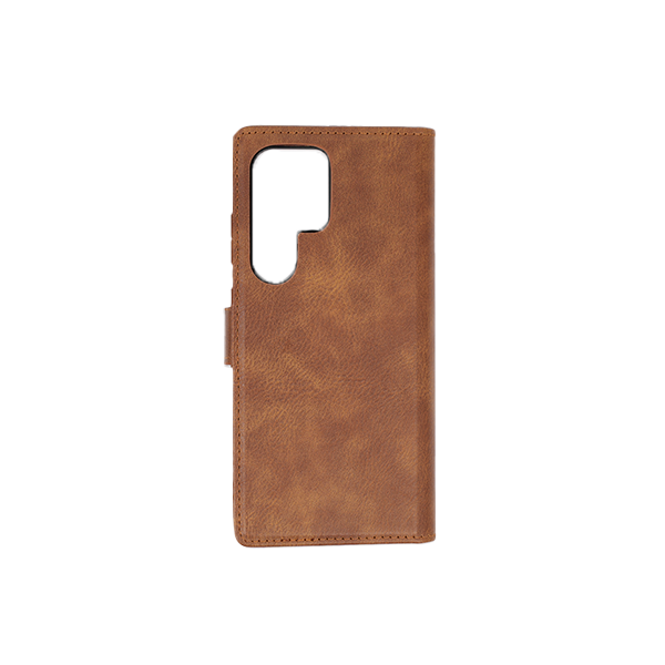 Samsung Galaxy S23 + Flip Cover Case Etui Hülle Premium Kunstleder Magnetisch Kartenhalter / Milano – Brown Samsung