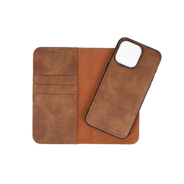 iPhone 13 Mini Etui Hülle Flip Cover Premium Kunstleder Magnetisch Kartenhalter / Milano – Brown iPhone