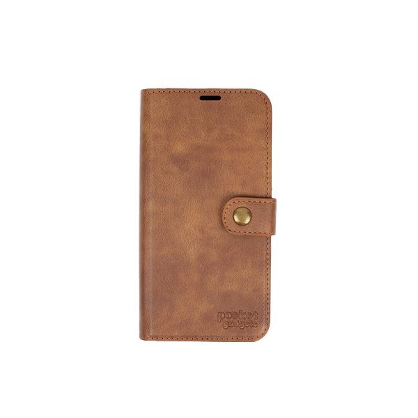 iPhone 14 Etui Hülle Flip Cover Premium Kunstleder Magnetisch Kartenhalter / Milano – Brown iPhone