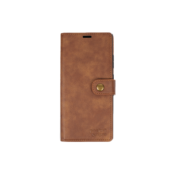 Samsung Galaxy S24 Ultra Flip Cover Case Etui Hülle Premium Kunstleder Magnetisch Kartenhalter / Milano – Brown Samsung