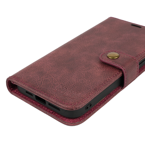 iPhone 12 Pro Max Etui Hülle Flip Cover Premium Kunstleder Magnetisch Kartenhalter / Milano – Red iPhone