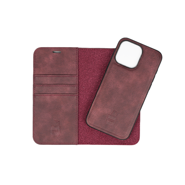 iPhone 14 Etui Hülle Flip Cover Premium Kunstleder Magnetisch Kartenhalter / Milano – Red iPhone