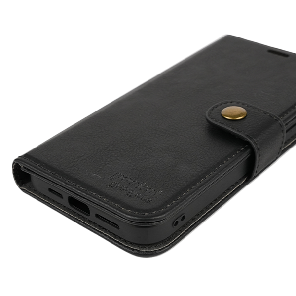 iPhone 14 Pro Etui Hülle Flip Cover Premium Kunstleder Magnetisch Kartenhalter / Milano – Black iPhone