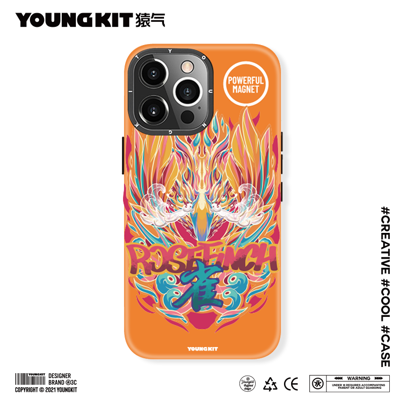 iPhone 13 Pro Max YOUNGKIT Mythical Creatures MagSafe Shockproof Airbags / Rosefinch