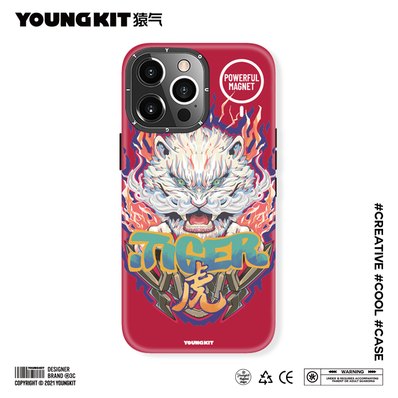 iPhone 12 YOUNGKIT Mythical Creatures MagSafe Shockproof Airbags / Tiger