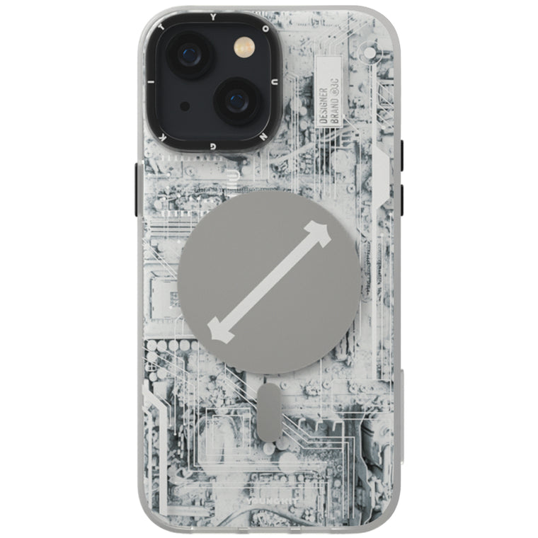 iPhone 13 Pro Hülle YOUNGKIT Cyberpunk Futuristic Circuit Magsafe / White