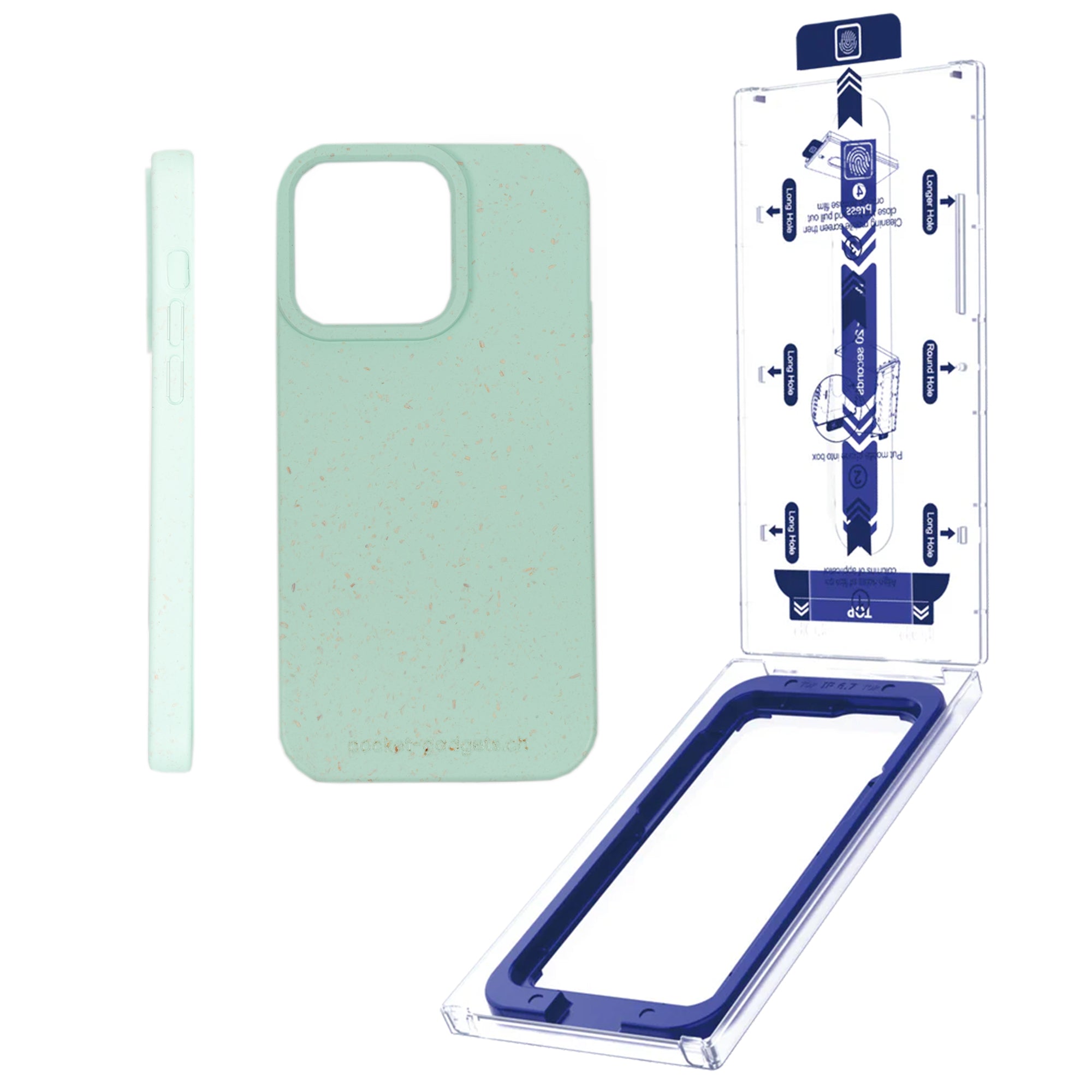 PG Eco Planet Kit Vegane Hülle & EasyGlass Set iPhone 12 / Clear + Green