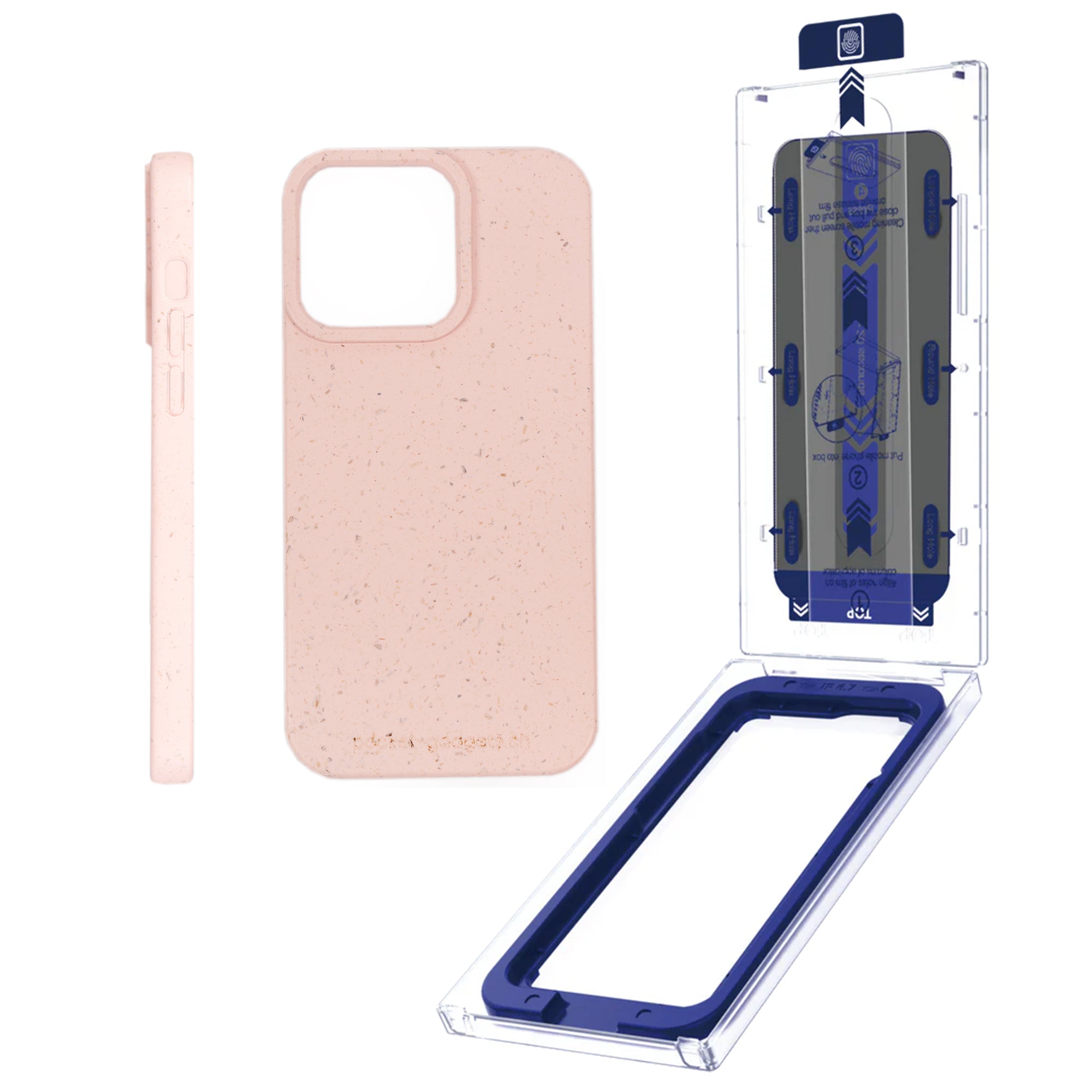 PG Eco Planet Kit Vegane Hülle & EasyGlass Set iPhone 12 Pro Max / Privacy + Pink