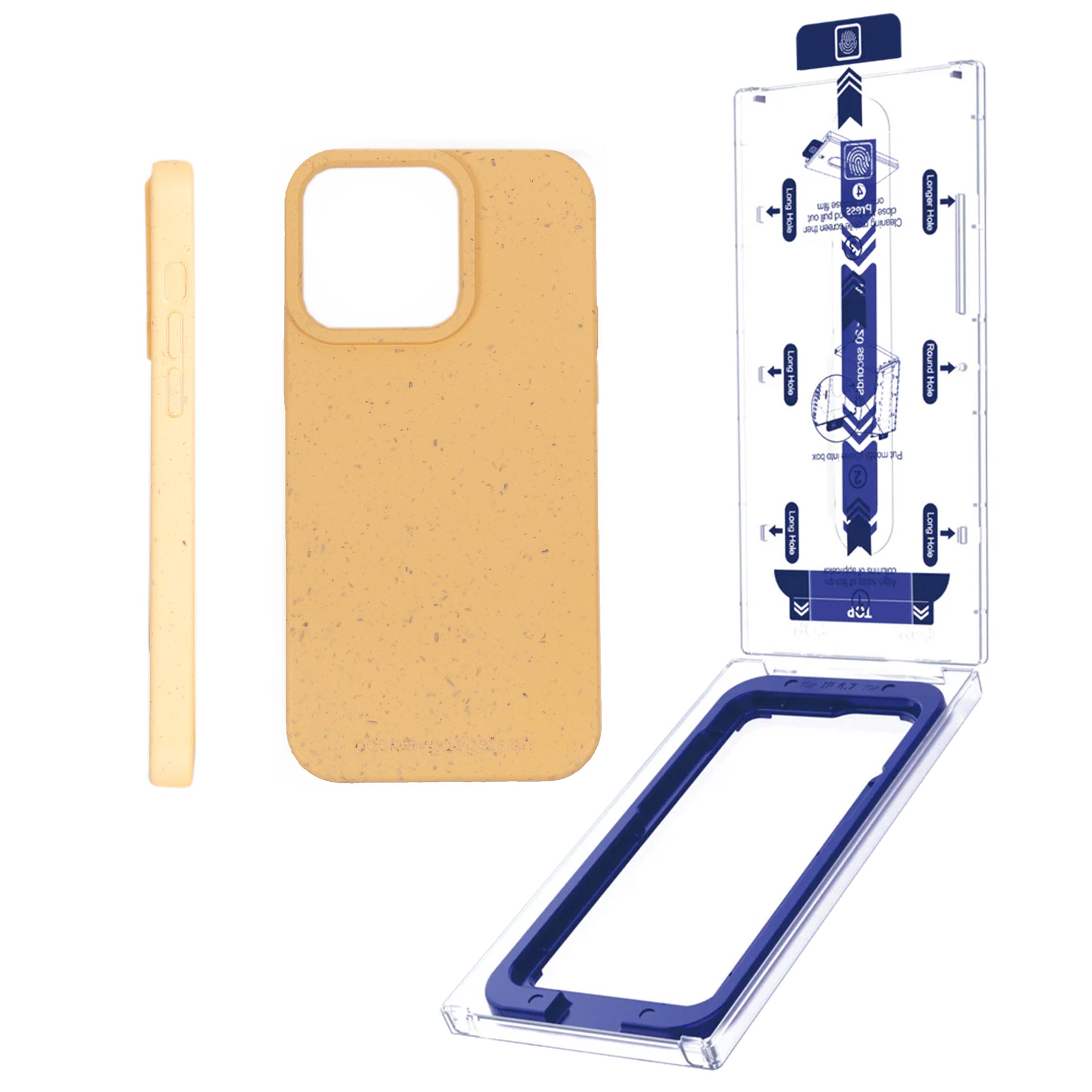 PG Eco Planet Kit Vegane Hülle & EasyGlass Set iPhone 14 Plus / Clear + Yellow