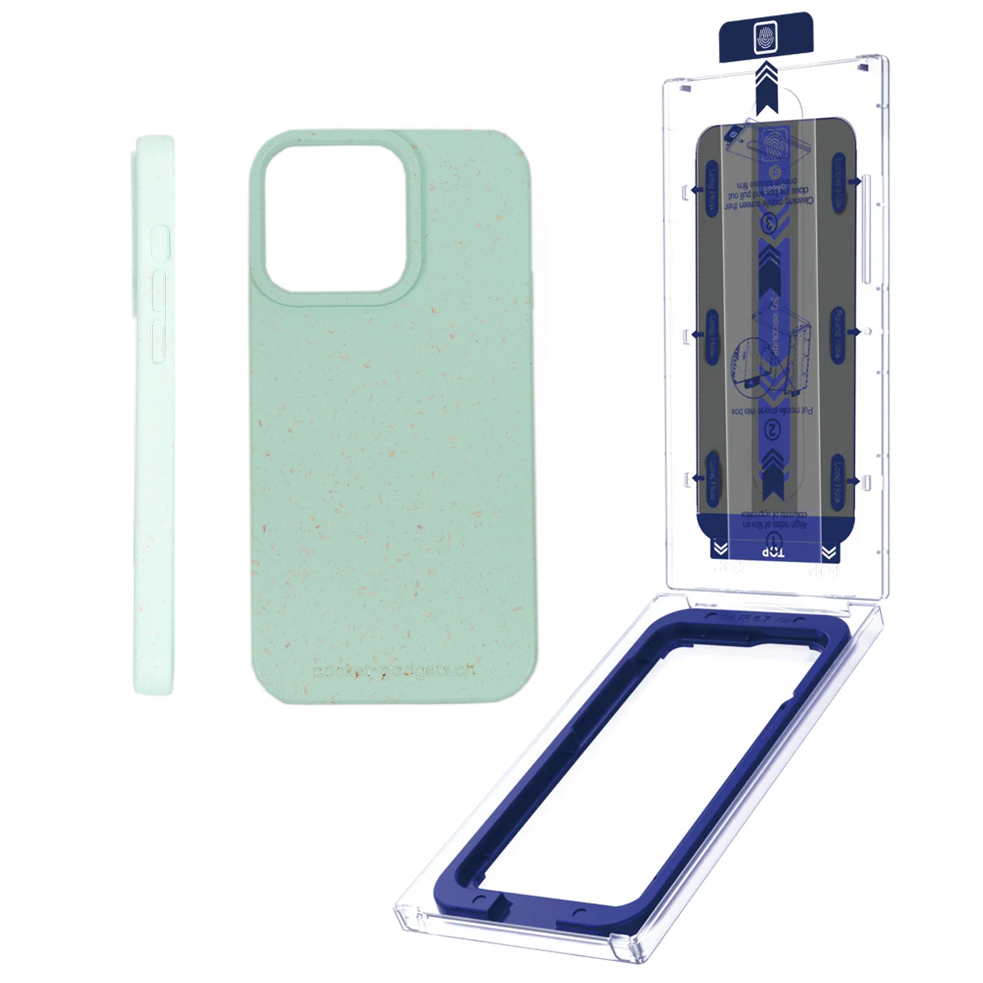 PG Eco Planet Kit Vegane Hülle & EasyGlass Set iPhone 13 / Privacy + Green