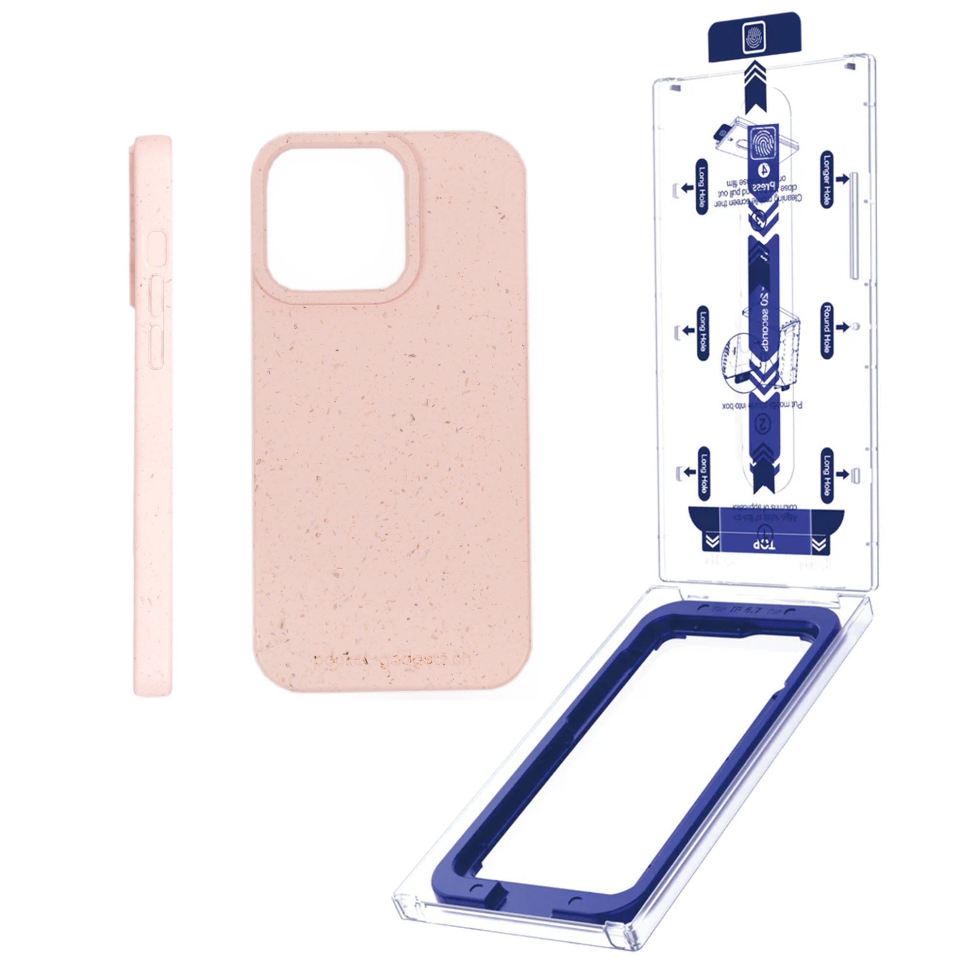 PG Eco Planet Kit Vegane Hülle & EasyGlass Set iPhone 12 / Clear + Pink